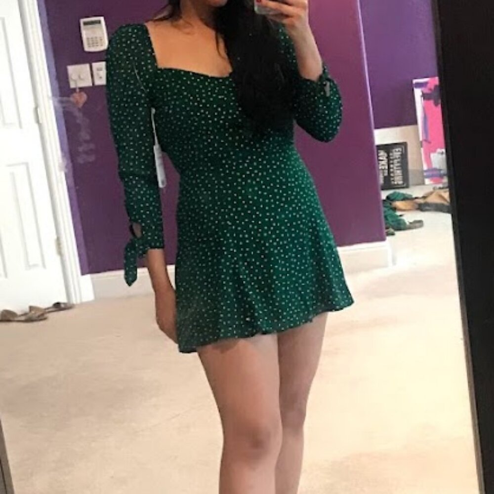 green reformation mini dress